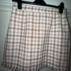 HYFVE Pink and White Plaid A-Line Skirt
